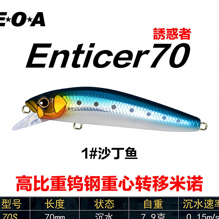 Slow Sinking Minnow Lure, 7.5–7.9 g (0.26–0.28 oz) – option photo