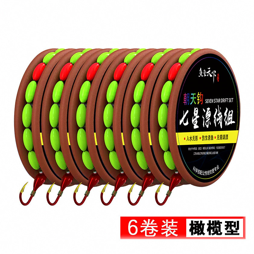 Pre-Tied Float Rig Set (6 Rigs), Nylon Line, Gold Hooks – option photo