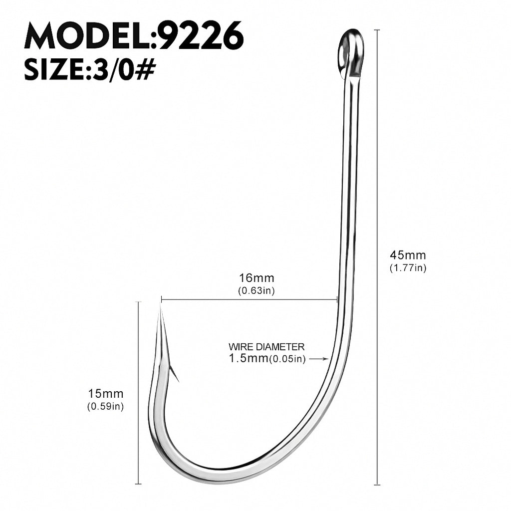 Live Bait Single Hooks with Eye, Barbed, 20-Pack, 3/0–10/0 – option photo
