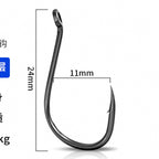 Barbed Single Hooks, High Carbon Steel, PTFE Coated, Size 2–8 – option photo