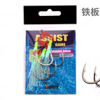 Glow Double Hook Jig Rig, Carbon Steel, 2 Sets, 1/0–3/0 – option photo