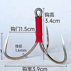 Carbon Steel Treble Hooks, Barbless or Small Barb – option photo
