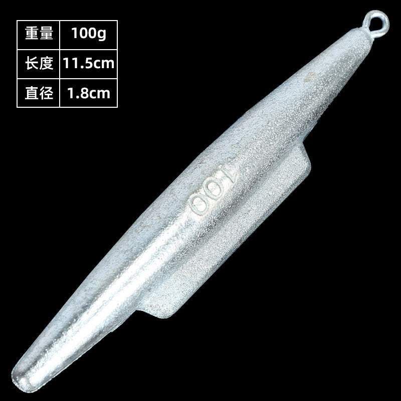 Galvanized Iron Shark Fin Sinkers, 3.5–17.6 oz (100–500 g) – option photo