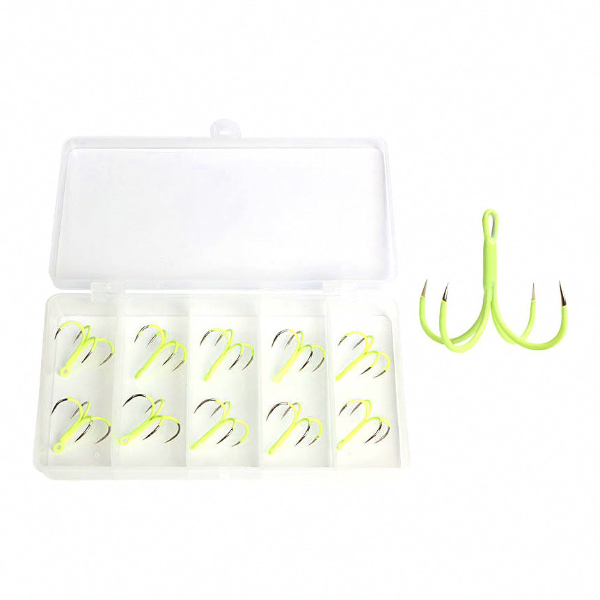 Four-Prong Barbless Hooks with Glow Squid Skirt, 10 Pack – option photo