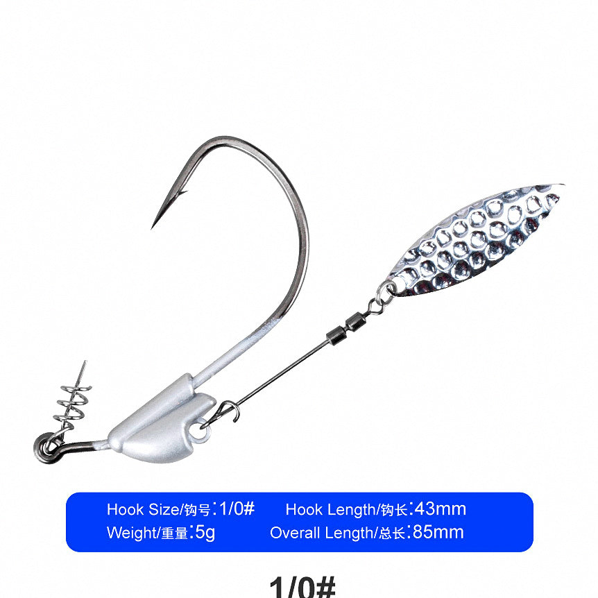 Spinner Blade Jig Head Hooks, Spring Lock, Sizes 1/0-5/0 – option photo