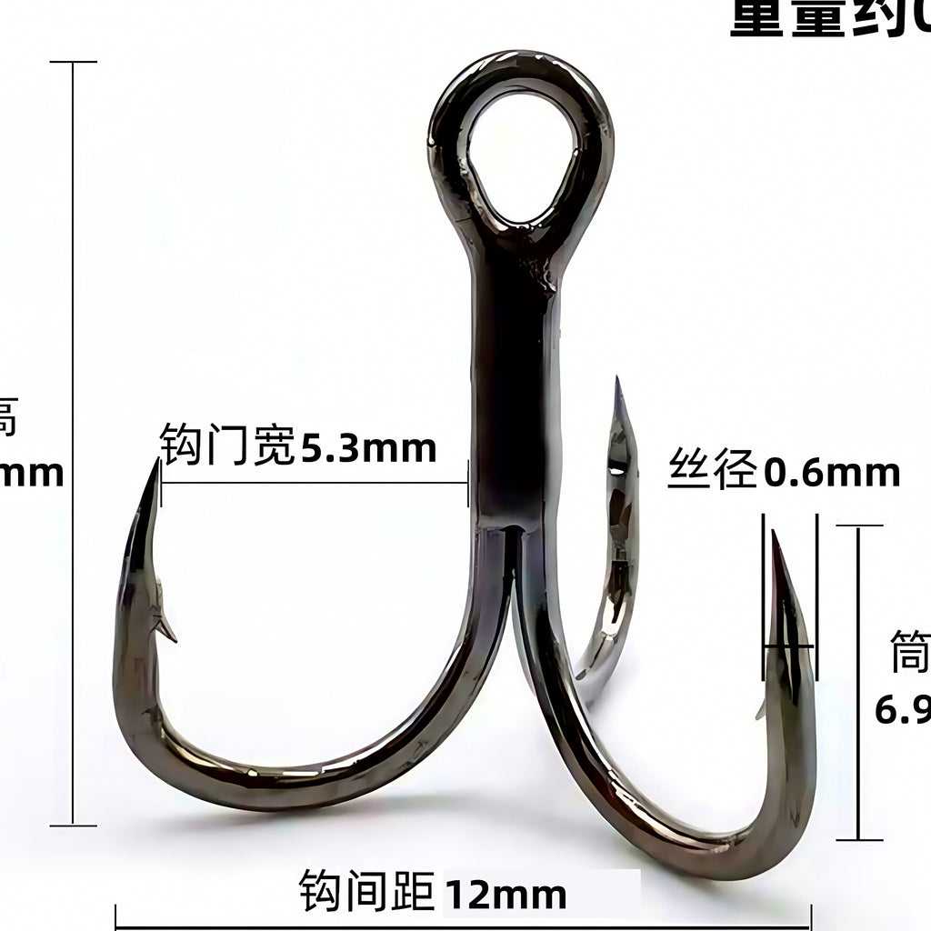 Black Steel Treble Hooks for Lures, #10 to 3/0 – option photo