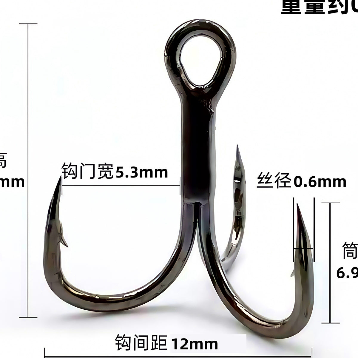 Black Steel Treble Hooks for Lures, #10 to 3/0 – option photo