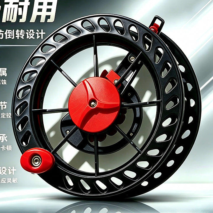 Black ABS Hand Reel, 25 cm (9.8 in), Left/Right Handle – option photo
