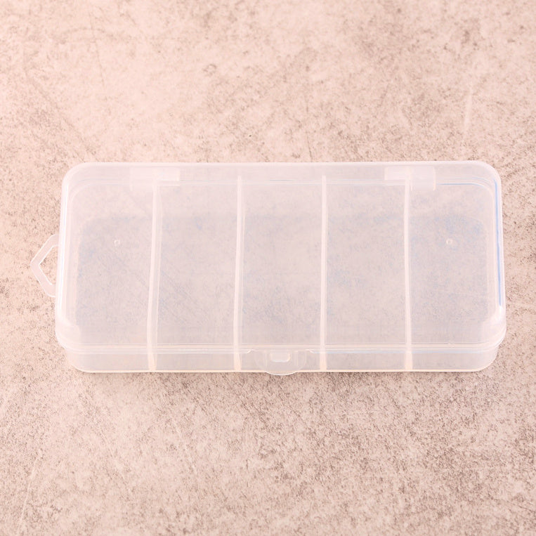 5-Compartment Plastic Tackle Box, Clear, 3 Sizes – option photo