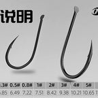Senmata Fishing Hooks, Black Barbed, Bulk Pack, Sizes 0.1-12 – option photo