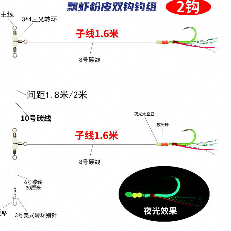 Drift Shrimp Double Hook Rig, Glow Pink Skin – option photo