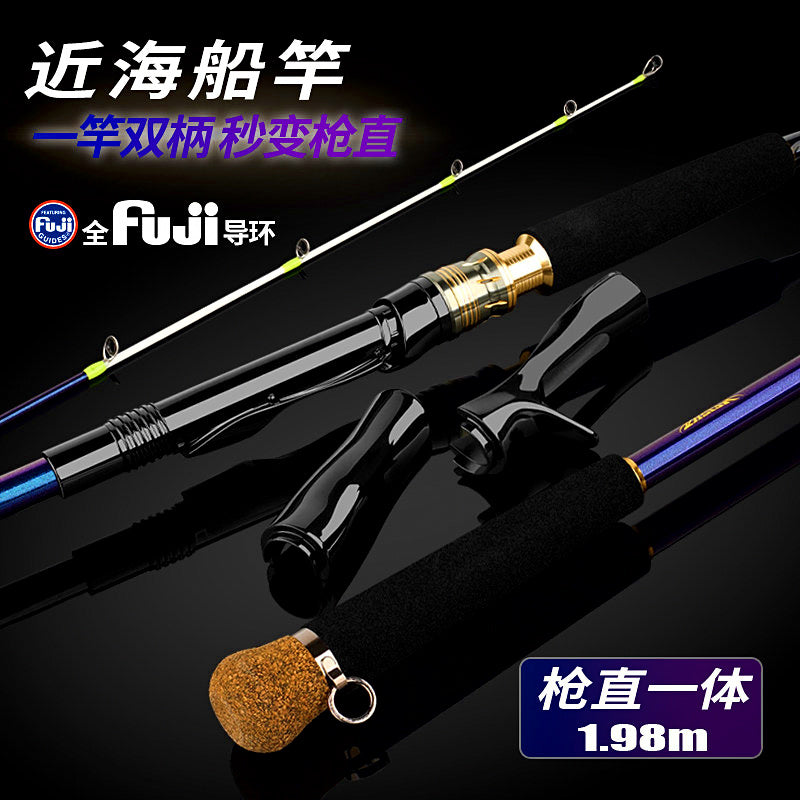 Carbon 2-Piece Boat Rod for Bottom Fishing, 6.5–8.9 ft – option photo