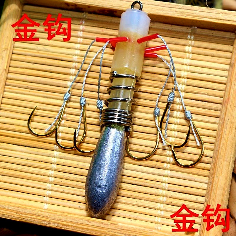 Gold Hook Rig, 5 or 6 Hooks, Boat Bottom Fishing Rig – option photo
