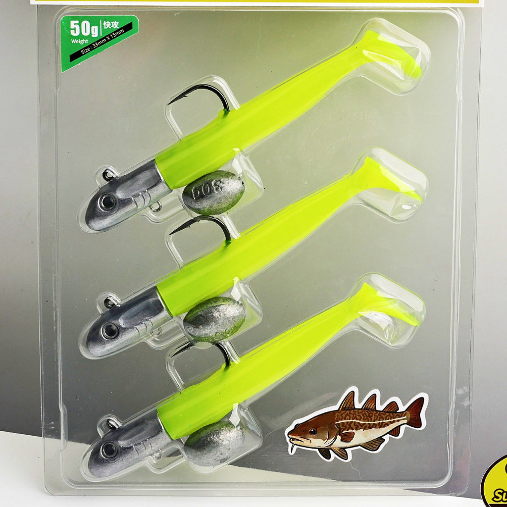 T-Tail Soft Bait Jig Head Set, 50 g (1.8 oz) + 30 g (1.1 oz) – option photo