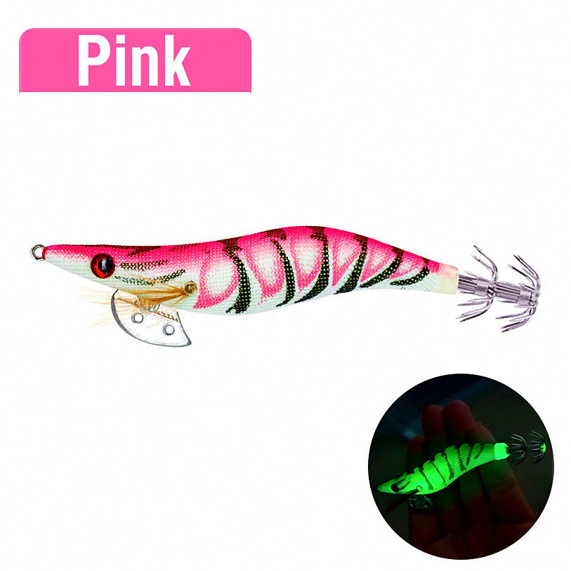 Glow Wood Shrimp Squid Jig, Sizes 2.0 / 2.5 / 3.0 – option photo