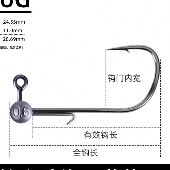 Micro Jig Head Hooks, Size 1#, 10 pcs, 0.6–2.7 g (0.02–0.10 oz) – option photo