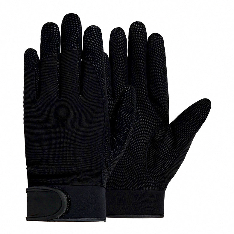 Anti-Slip Work Gloves, Hook-and-Loop Wrist, Black or Camo – option photo