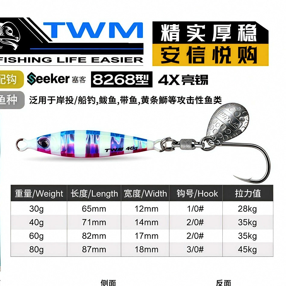 Fast Sinking Casting Jig, Single Hook, 30–80 g (1.1–2.8 oz) – option photo