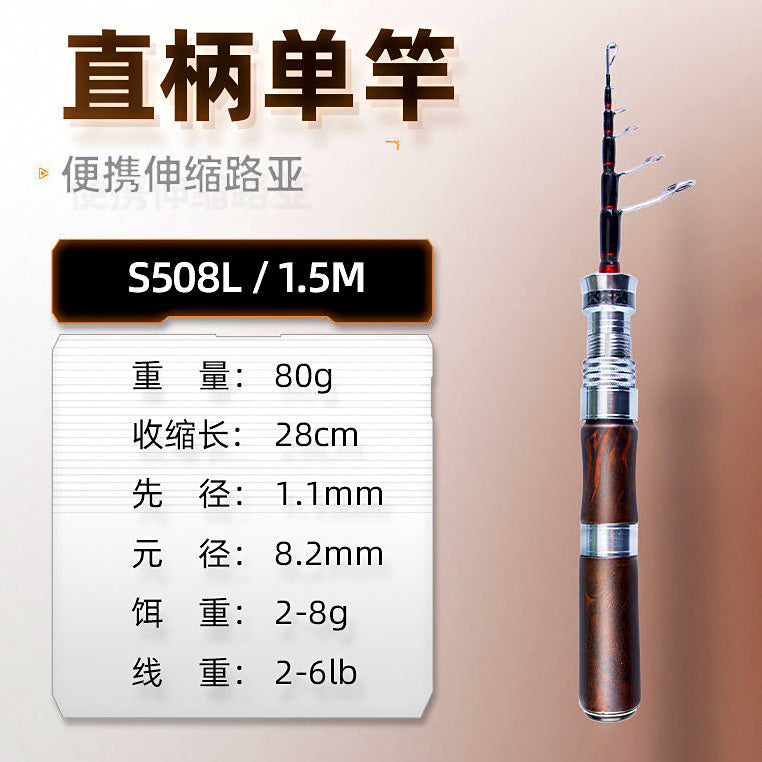 Telescopic Travel Lure Rod, Fast Action, 1.5–1.8 m (4.9–5.9 ft) – option photo