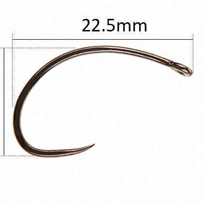 Barbless Curved Shank Fly Hooks, Sizes 6–18, 10-Pack – option photo