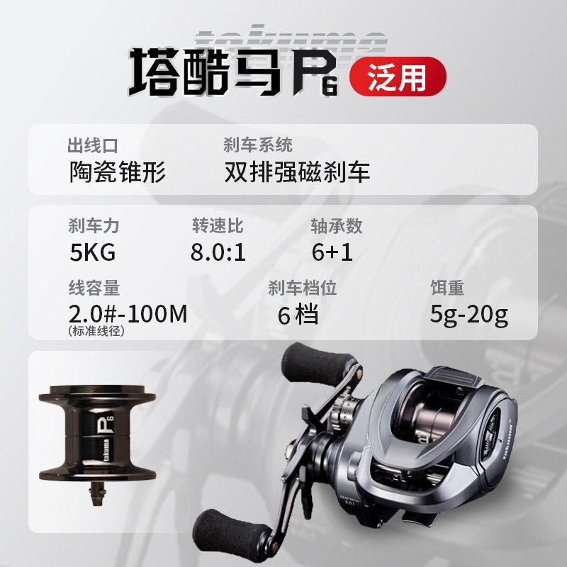 P6 Teardrop Baitcasting Reel, 8.0:1, Micro or General Spool – option photo