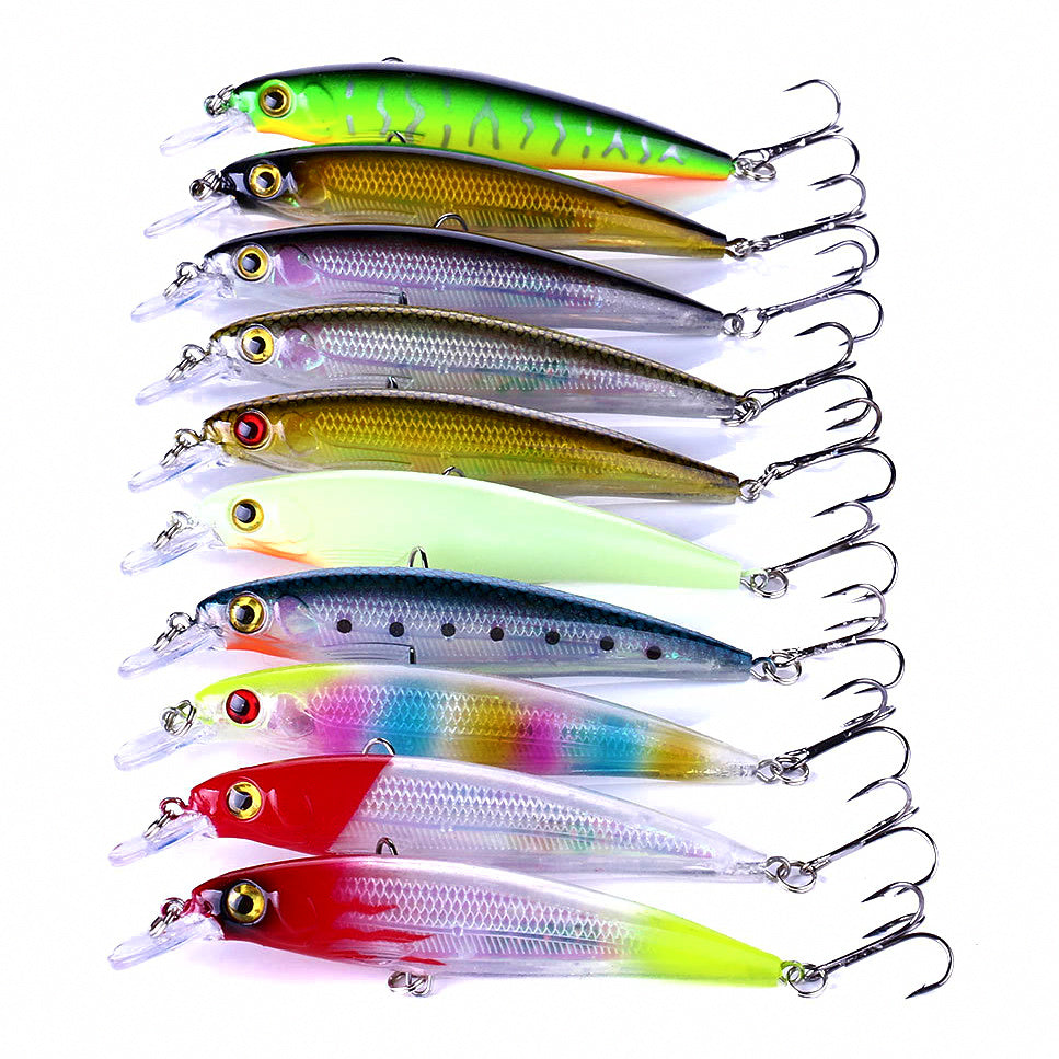 Floating Minnow Lure, 11 cm (4.3 in) 13.4 g (0.47 oz), 10-Color Set – option photo