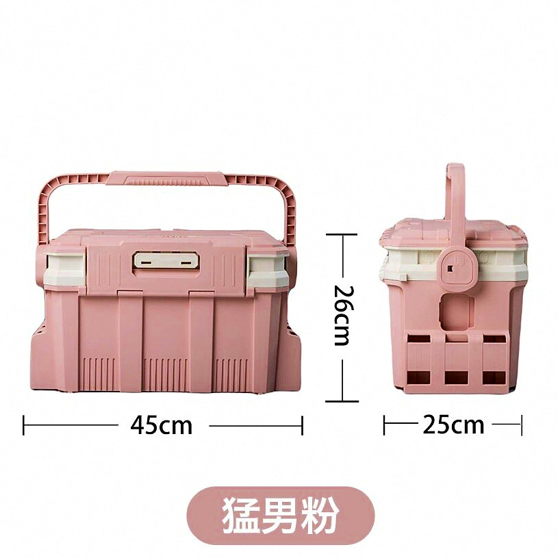 Hard Plastic Fishing Tackle Box, Sit-On Lid, Large & Small – option photo