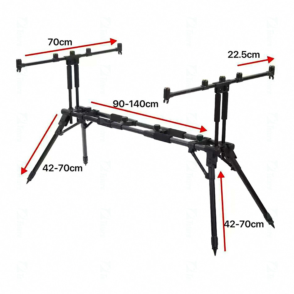 Aluminum Tripod Rod Rest Stand, Black (Small / Large) – option photo