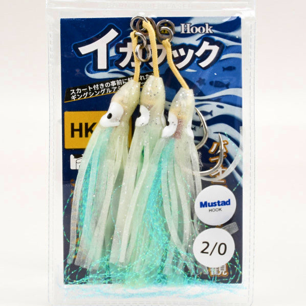 Single Jig Assist Hook, Aramid Wrap, Glow Squid Skin, 2/0–7/0 – option photo