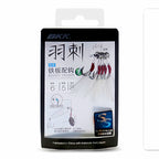 Feathered Barbed Hook Micro Jig, Size 6–12, Red or White – option photo