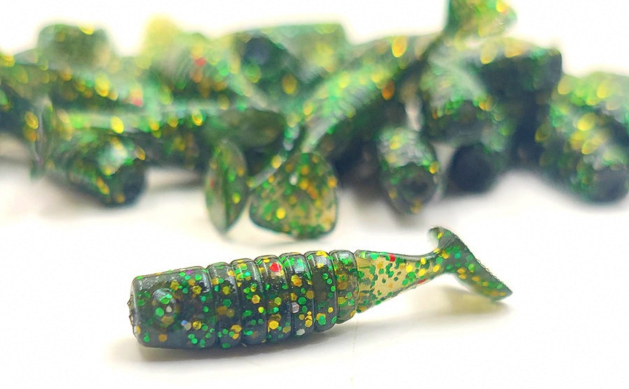 Mini Ribbed T-Tail Grub Soft Baits, 3–4 cm (1.2–1.6 in) – option photo