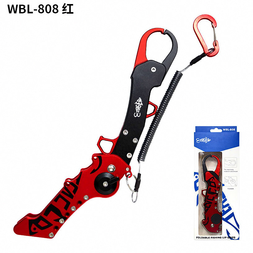 Aluminum Fishing Pliers & Folding Fish Gripper, Red/Blue – option photo