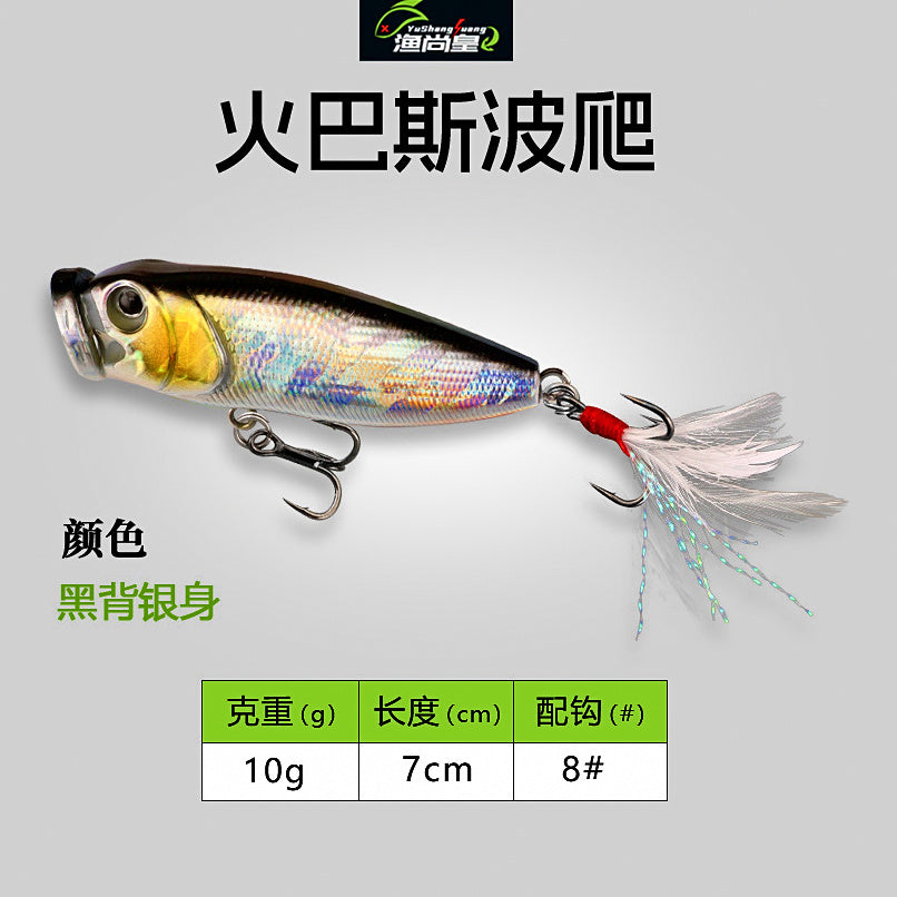 Floating Popper Lure, 9 g (0.3 oz), Feather Treble Hook – option photo