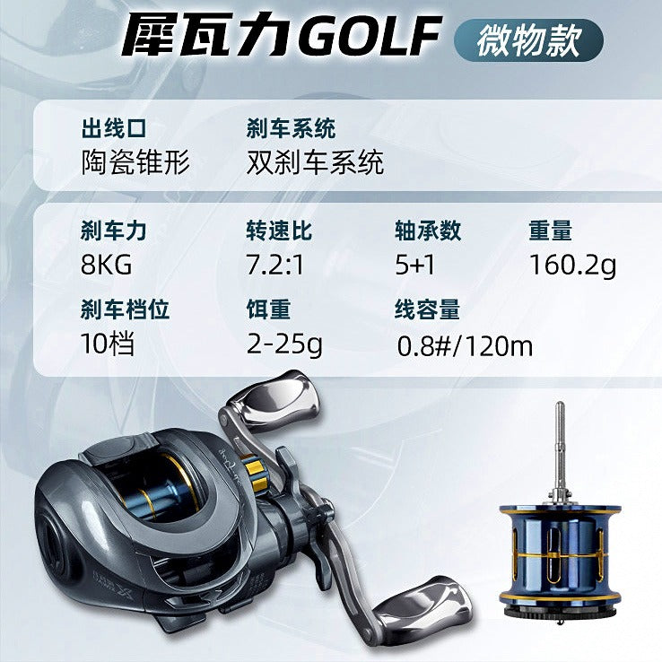DC Round Baitcasting Reel, 7.2:1 Gear Ratio, 6 Bearings – option photo