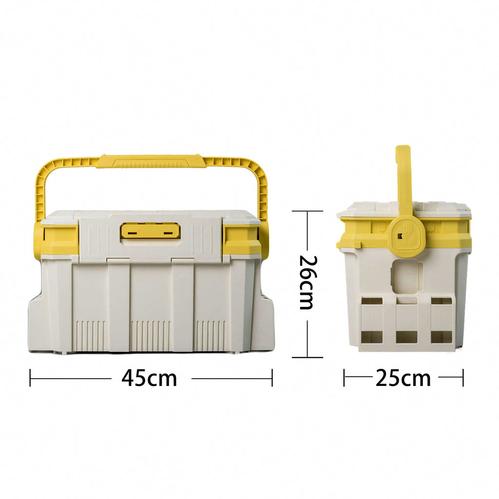 Hard Plastic Fishing Tackle Box, Sit-On Lid, Large & Small – option photo