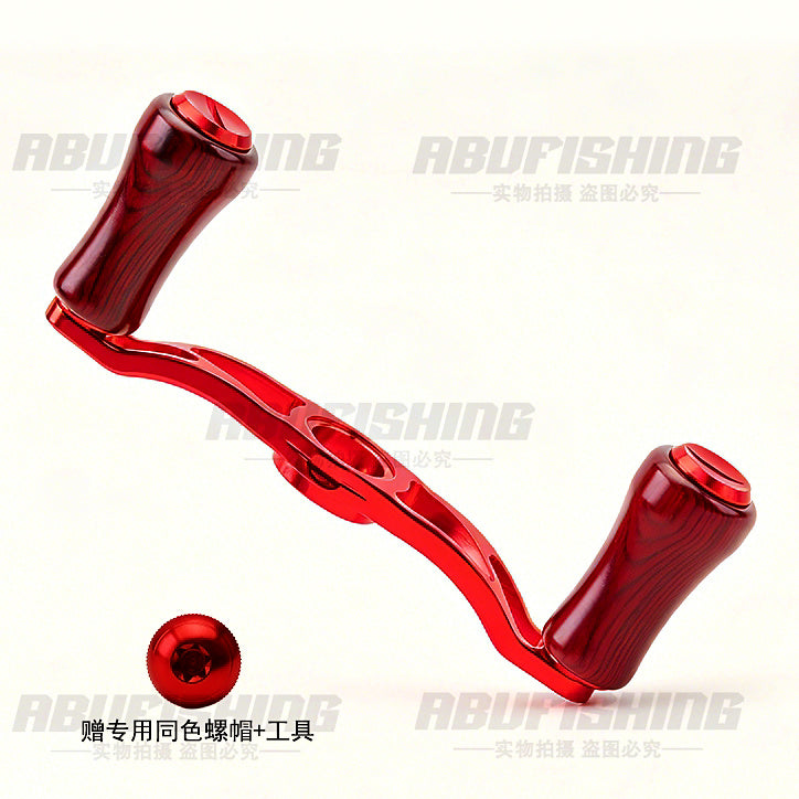 Baitcasting Reel Handle, Metal Arm with Wood Knob – option photo