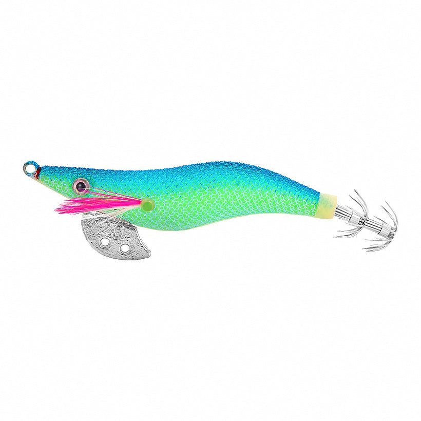 Wood Shrimp Squid Jig, Glow, Double Rattle, Sizes 2.5–4.0 – option photo
