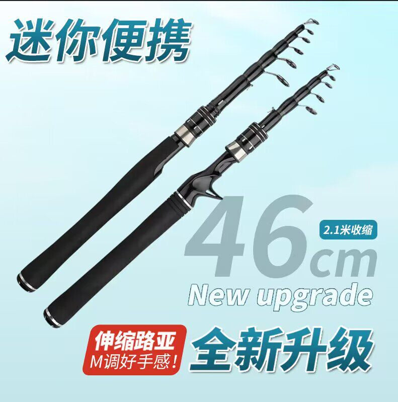 Telescopic Travel Fishing Rod, 1.5–2.7 m (4.9–8.9 ft) – option photo