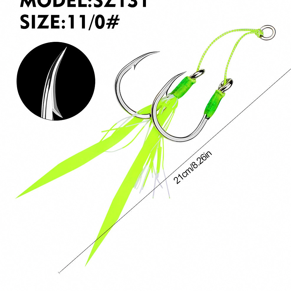 Jig Assist Hooks with Silicone Strands, 2 Pairs per Pack – option photo