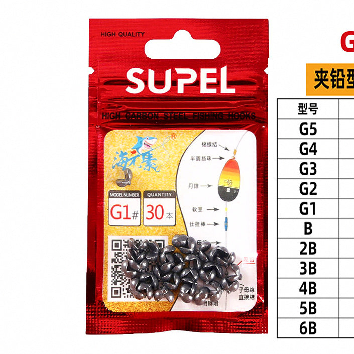 Split Shot Sinkers, Pinch-On Open Style, Sizes G5–5B – option photo