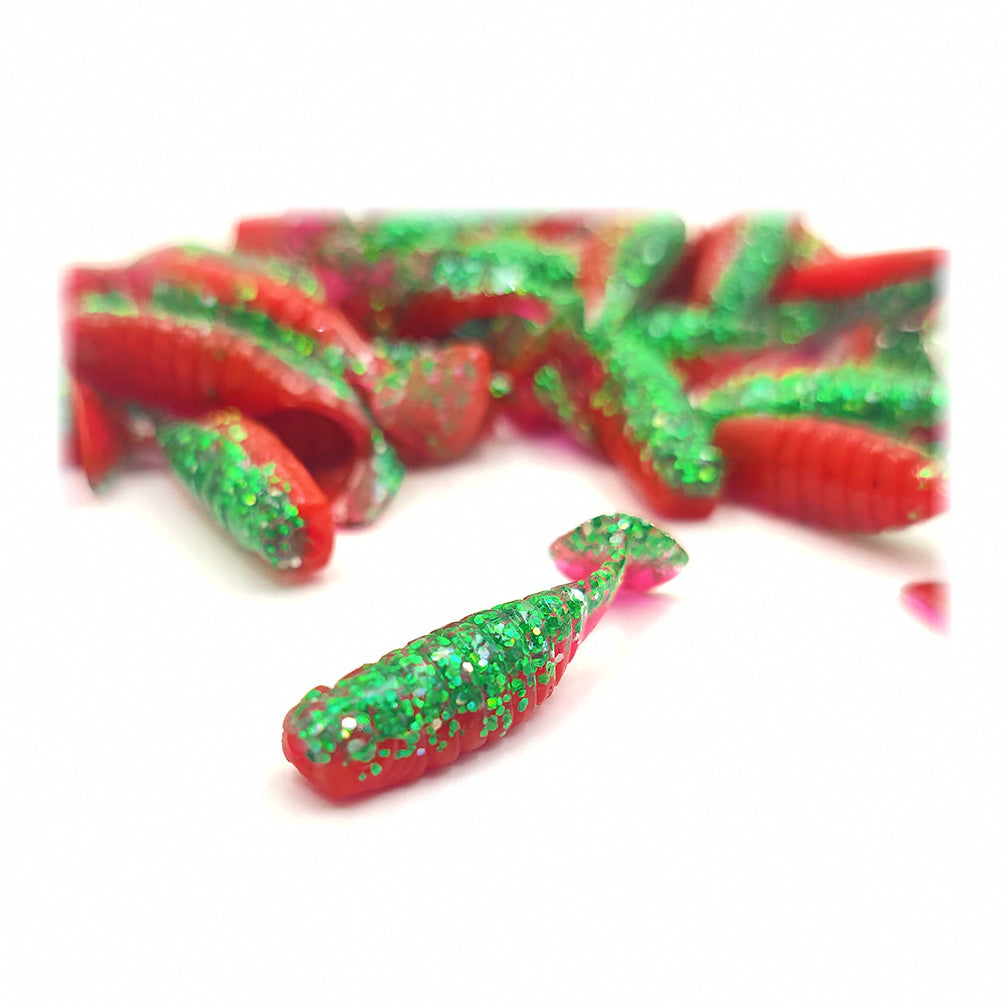 Mini Ribbed T-Tail Grub Soft Baits, 3–4 cm (1.2–1.6 in) – option photo