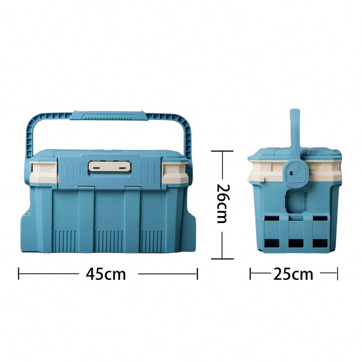 Hard Plastic Fishing Tackle Box, Sit-On Lid, Large & Small – option photo