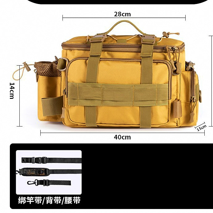 Fishing Waist Bag with Rod Holder, Oxford Cloth, Multi-Pocket – option photo