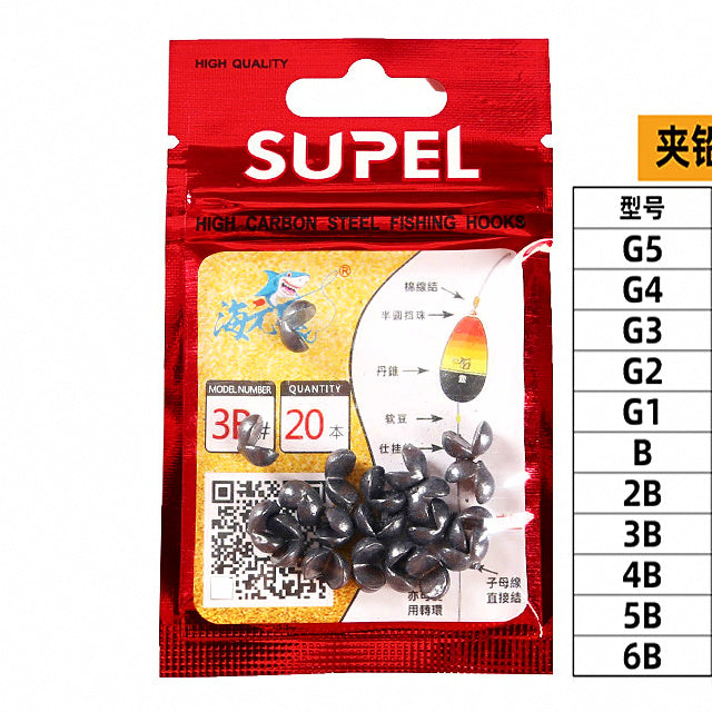 Split Shot Sinkers, Pinch-On Open Style, Sizes G5–5B – option photo