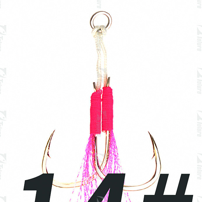 Slow Pitch Jig Assist Hooks, UV Glow Thread, 10-Pack – option photo