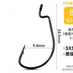 Offset Worm Hooks, Wide Belly, #10–4/0, 50 pcs – option photo