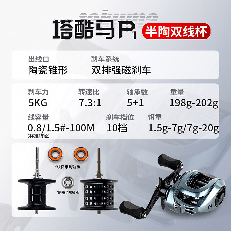 Micro Round Baitcasting Reel, 7.3:1, 6 Bearings – option photo