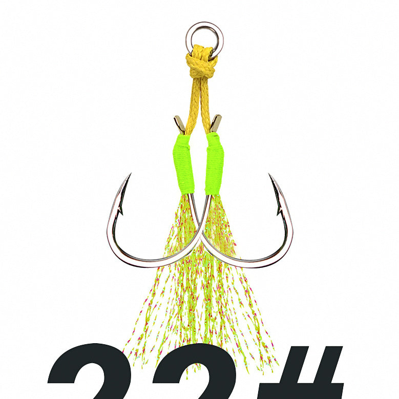 UV Green Jig Assist Hooks, Single or Double, 10-Pack – option photo