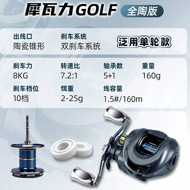 DC Round Baitcasting Reel, 7.2:1 Gear Ratio, 6 Bearings – option photo