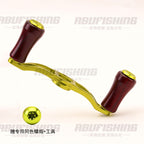 Baitcasting Reel Handle, Metal Arm with Wood Knob – option photo
